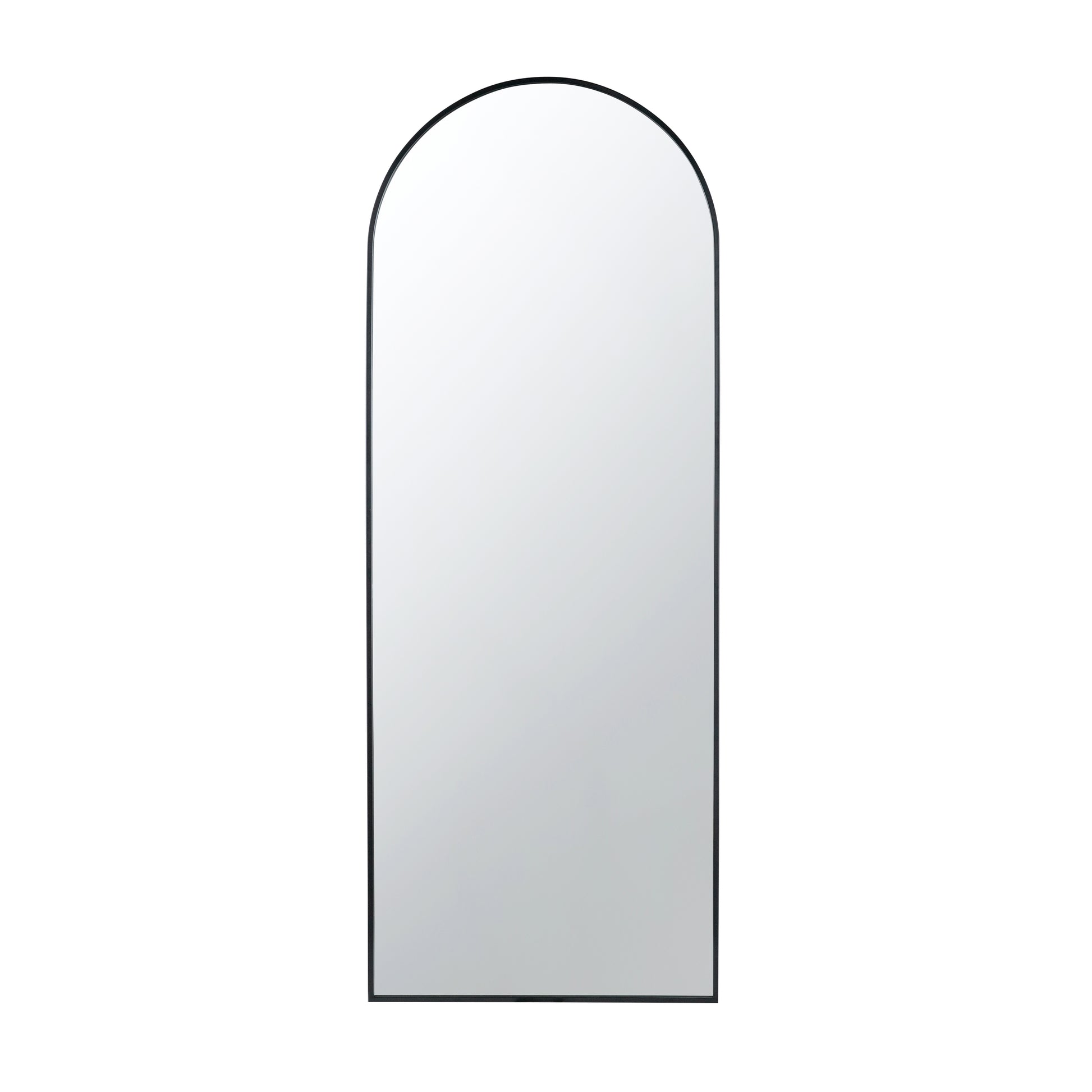 28X1X74" Celine Black Arch Body Mirror Black Iron