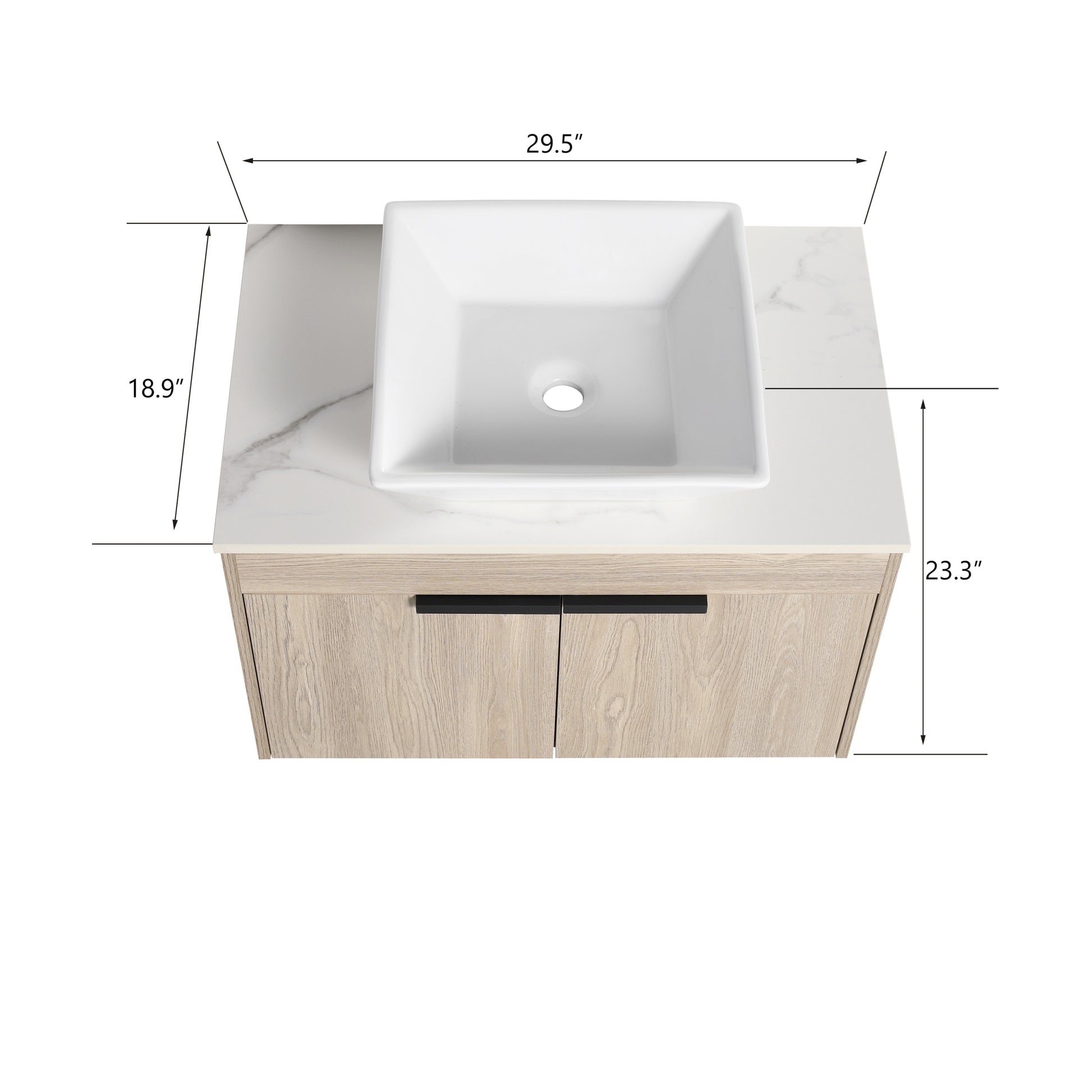 30 " Modern Design Float Bathroom Vanity With Ceramic Basin Set, Wall Mounted White Vanity With Soft Close Door,Kd Packing,Kd Packing,2 Pieces Parcel Top Bab101Mowh White Oak 2 Bathroom Wall Mounted Plywood