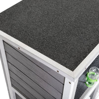 Wooden Rabbit Hutch With Pull Out Tray, Weatherproof 2 Tier Bunny Run Cage, Outdoor Animal Enclosure For Multiple Pets Gray Gray Wood