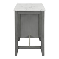 5 Piece Counter Height Dining Table Set With Built In Storage Shelves,Grey Grey Mdf