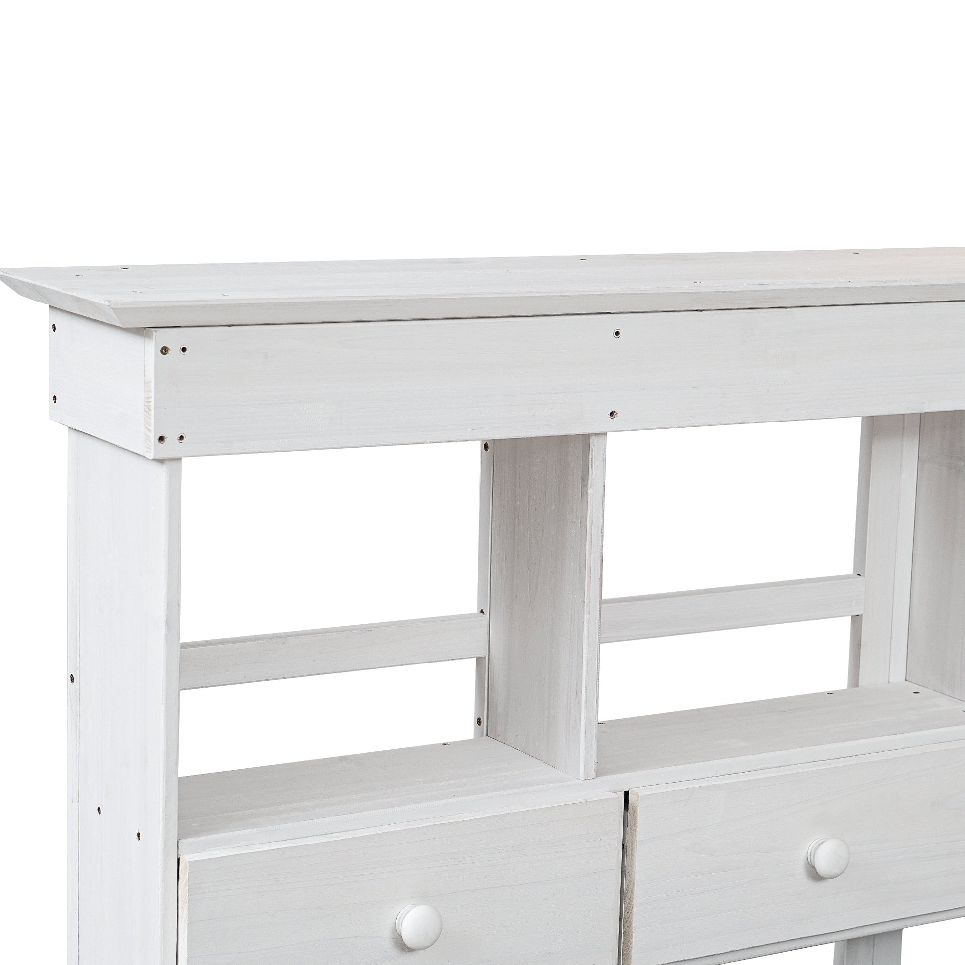 Garden Potting Bench Table, Rustic And Sleek Design With Multiple Drawers And Shelves For Storage, White And Gray White Gray Garden & Outdoor Rustic Wood