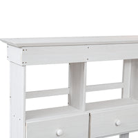 Garden Potting Bench Table, Rustic And Sleek Design With Multiple Drawers And Shelves For Storage, White And Gray White Gray Garden & Outdoor Rustic Wood