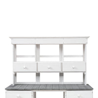 Garden Potting Bench Table, Rustic And Sleek Design With Multiple Drawers And Shelves For Storage, White And Gray White Gray Garden & Outdoor Rustic Wood