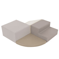 Soft Climb And Crawl Foam Playset, Safe Soft Foam Nugget Block For Infants, Preschools, Toddlers, Kids Crawling And Climbing Indoor Active Play Structure Beige Foam
