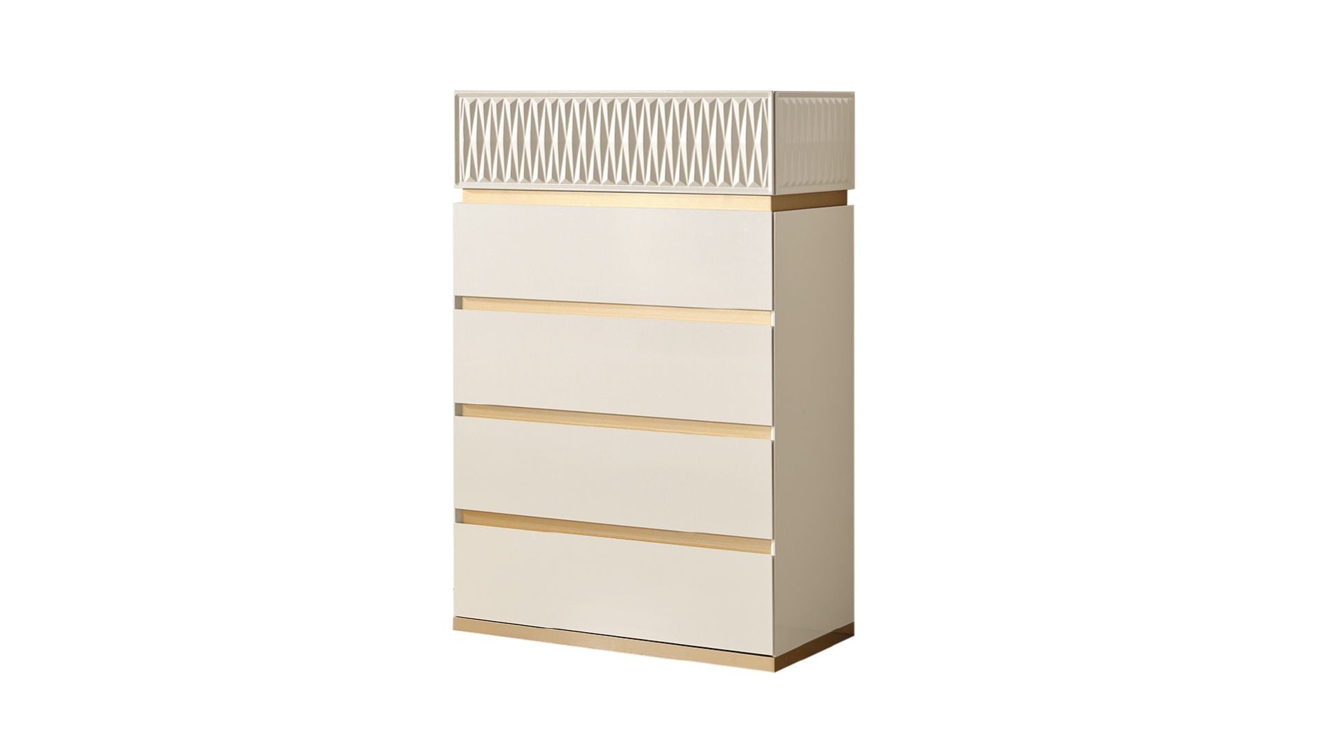 Delfano Modern Style 5 Pc King Bedroom Set Made With Wood In Beige Box Spring Not Required King Beige Wood 5 Piece Set Bedroom Bed Included,Chest Included,Dresser Included,Mirror Included,Nightstand Included Contemporary,Modern Solid Wood Mdf Built In