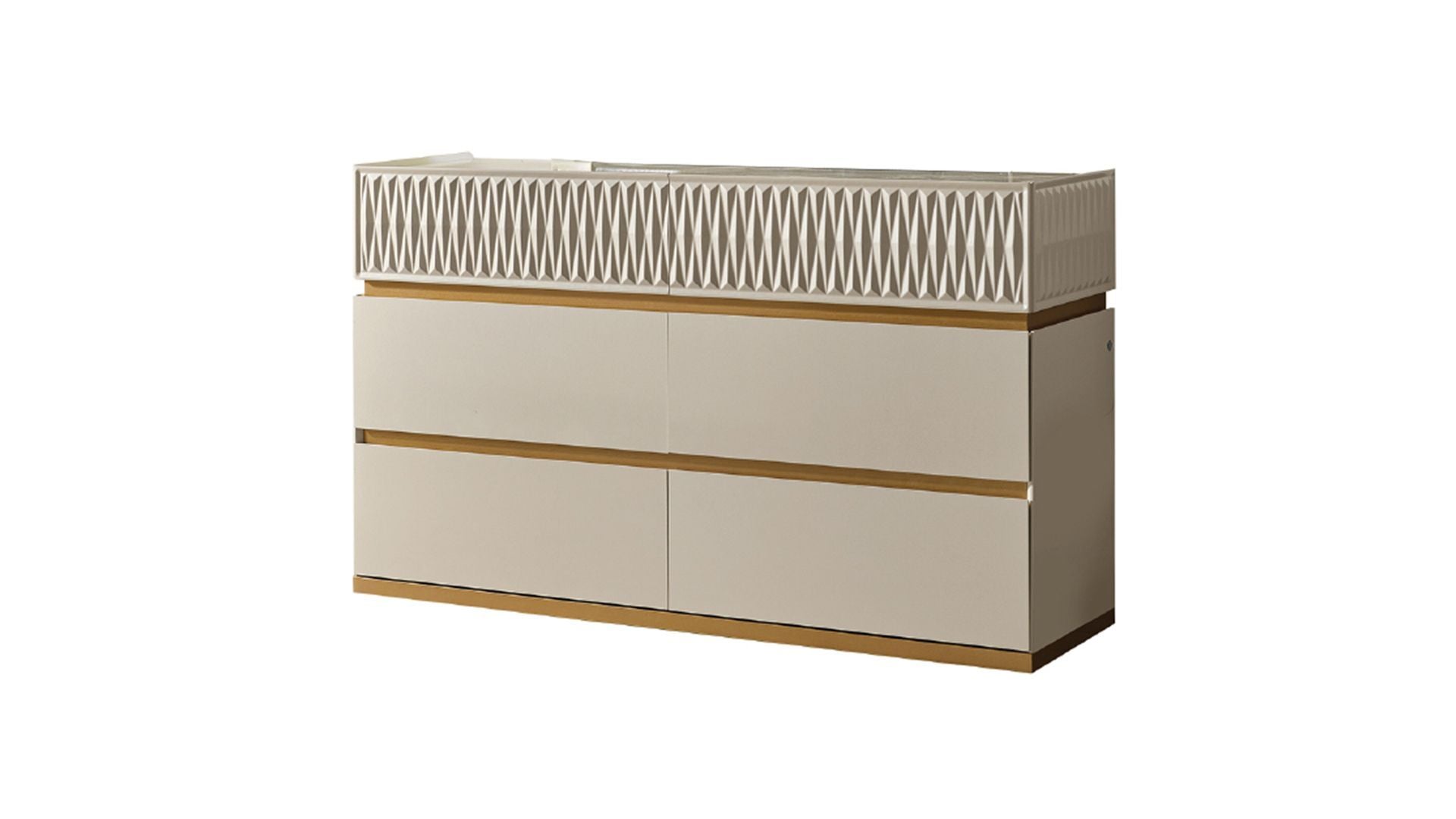 Delfano Modern Style 5 Pc Queen Bedroom Set Made With Wood In Beige Box Spring Not Required Queen Beige Wood 5 Piece Set Bedroom Bed Included,Chest Included,Dresser Included,Mirror Included,Nightstand Included Contemporary,Modern Solid Wood Mdf Velvet
