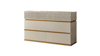 Delfano Modern Style 5 Pc Queen Bedroom Set Made With Wood In Beige Box Spring Not Required Queen Beige Wood 5 Piece Set Bedroom Bed Included,Chest Included,Dresser Included,Mirror Included,Nightstand Included Contemporary,Modern Solid Wood Mdf Velvet