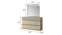 Delfano Modern Style 5 Pc Queen Bedroom Set Made With Wood In Beige Box Spring Not Required Queen Beige Wood 5 Piece Set Bedroom Bed Included,Chest Included,Dresser Included,Mirror Included,Nightstand Included Contemporary,Modern Solid Wood Mdf Velvet