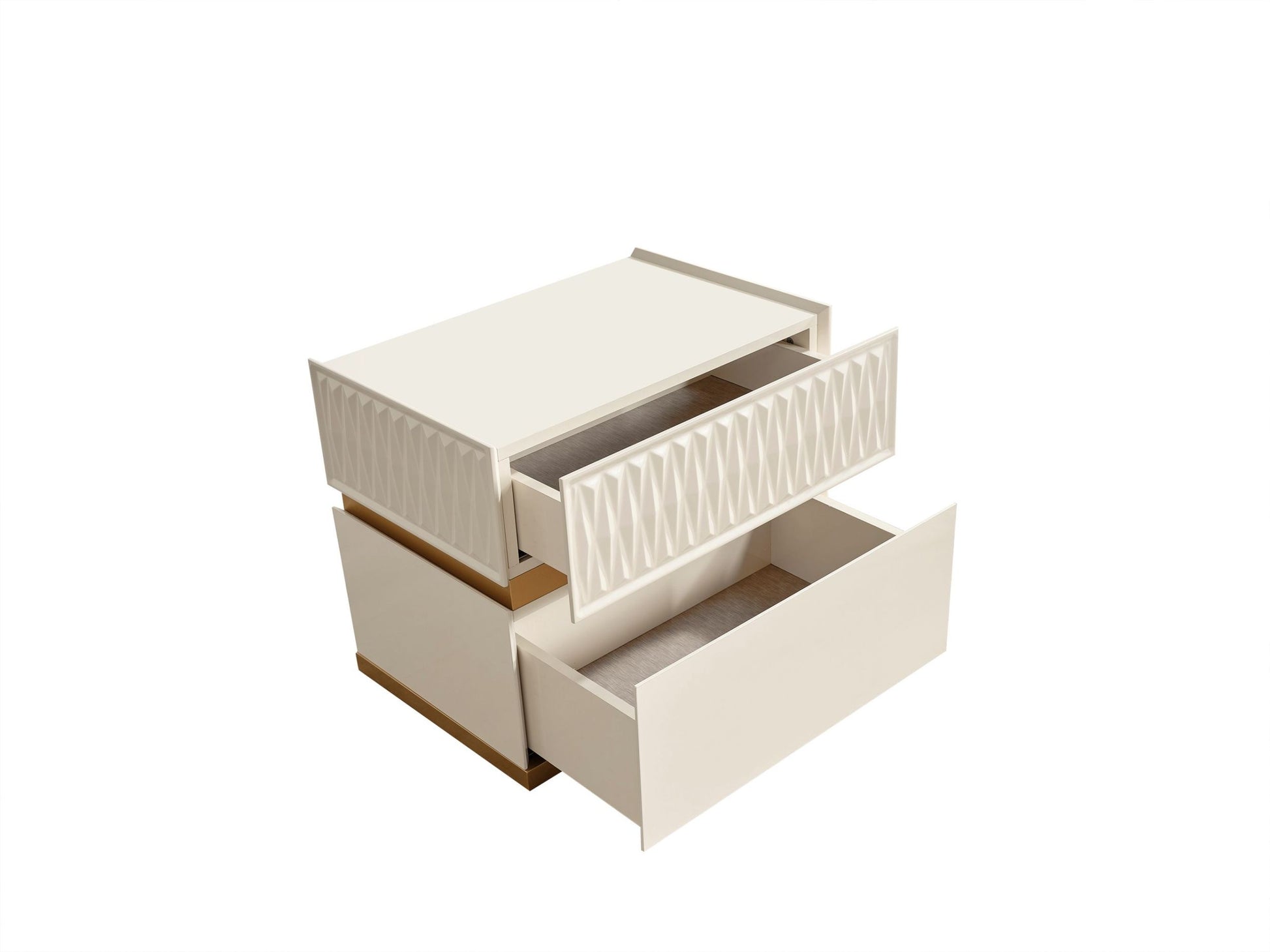 Delfano Modern Style 5 Pc King Bedroom Set Made With Wood In Beige Box Spring Not Required King Beige Wood 5 Piece Set Bedroom Bed Included,Chest Included,Dresser Included,Mirror Included,Nightstand Included Contemporary,Modern Solid Wood Mdf Built In
