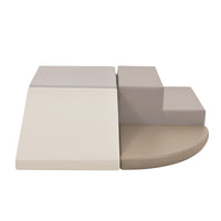 Soft Climb And Crawl Foam Playset, Safe Soft Foam Nugget Block For Infants, Preschools, Toddlers, Kids Crawling And Climbing Indoor Active Play Structure Beige Foam