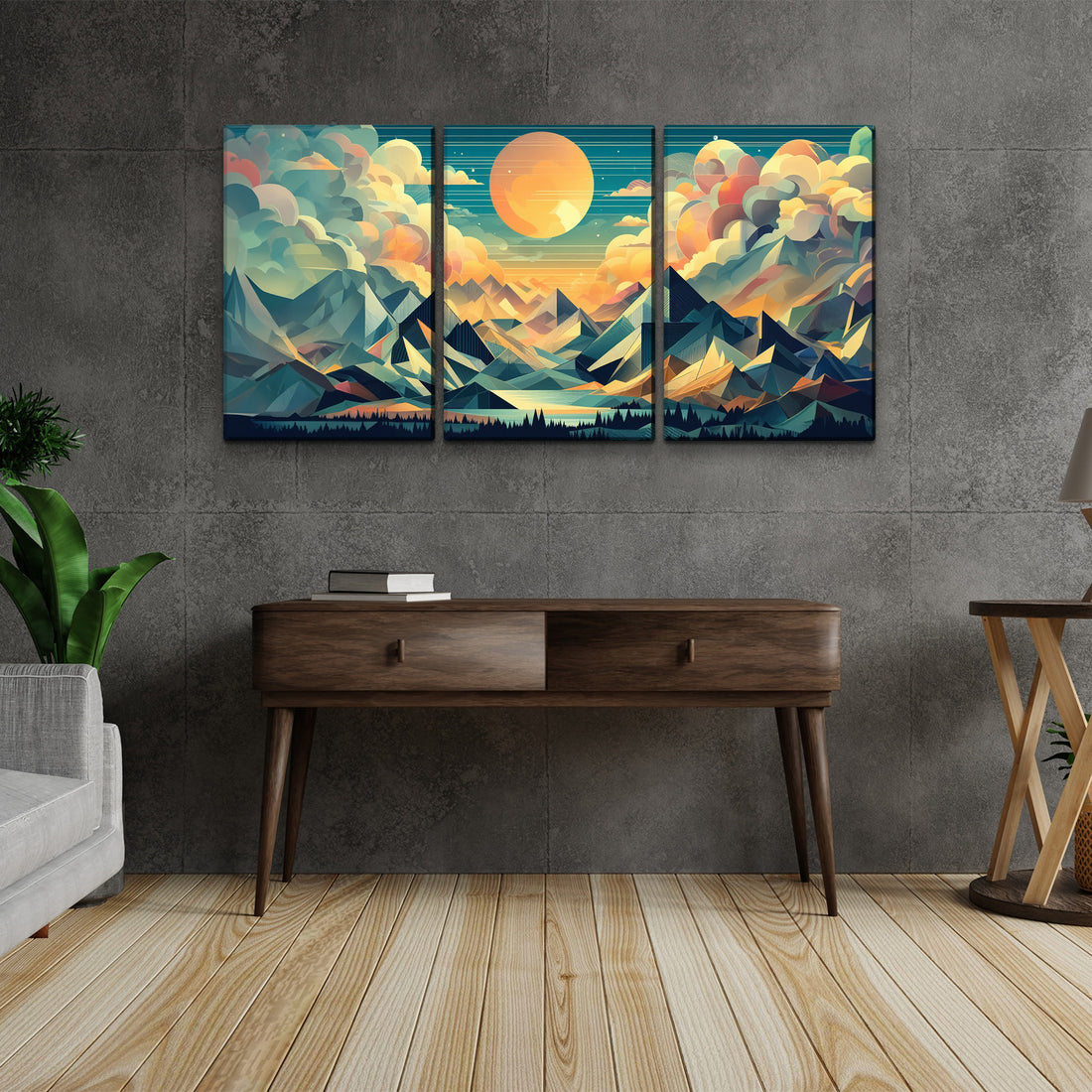 3 Panels Framed Abstract Wood Grain Boho Style Mountain & Forest Canvas Wall Art Decor,3 Pieces Mordern Canvas Decoration Painting For Office,Dining Room 2030In Thick Ness 1.5Inch Rectangle Framed Multicolor Oversized 41In Canvas Nature Scenes