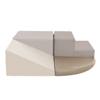 Soft Climb And Crawl Foam Playset, Safe Soft Foam Nugget Block For Infants, Preschools, Toddlers, Kids Crawling And Climbing Indoor Active Play Structure Beige Foam