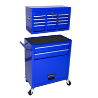 High Capacity Rolling Tool Chest With Wheels And Drawers, 8 Drawer Tool Storage Cabinet Blue Navy Blue Steel