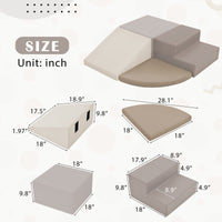 Soft Climb And Crawl Foam Playset, Safe Soft Foam Nugget Block For Infants, Preschools, Toddlers, Kids Crawling And Climbing Indoor Active Play Structure Beige Foam