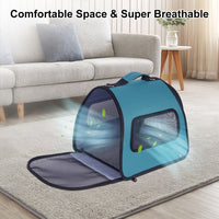 Automatic Folding Double Decker Pet Trolley, Separate Pet Trolley Lightweight Small And Medium Dog Cat Dog Trolley Dark Green Oxford Fabric