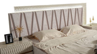 Delfano Modern Style 5 Pc Queen Bedroom Set Made With Wood In Beige Box Spring Not Required Queen Beige Wood 5 Piece Set Bedroom Bed Included,Chest Included,Dresser Included,Mirror Included,Nightstand Included Contemporary,Modern Solid Wood Mdf Velvet