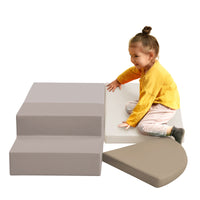 Soft Climb And Crawl Foam Playset, Safe Soft Foam Nugget Block For Infants, Preschools, Toddlers, Kids Crawling And Climbing Indoor Active Play Structure Beige Foam