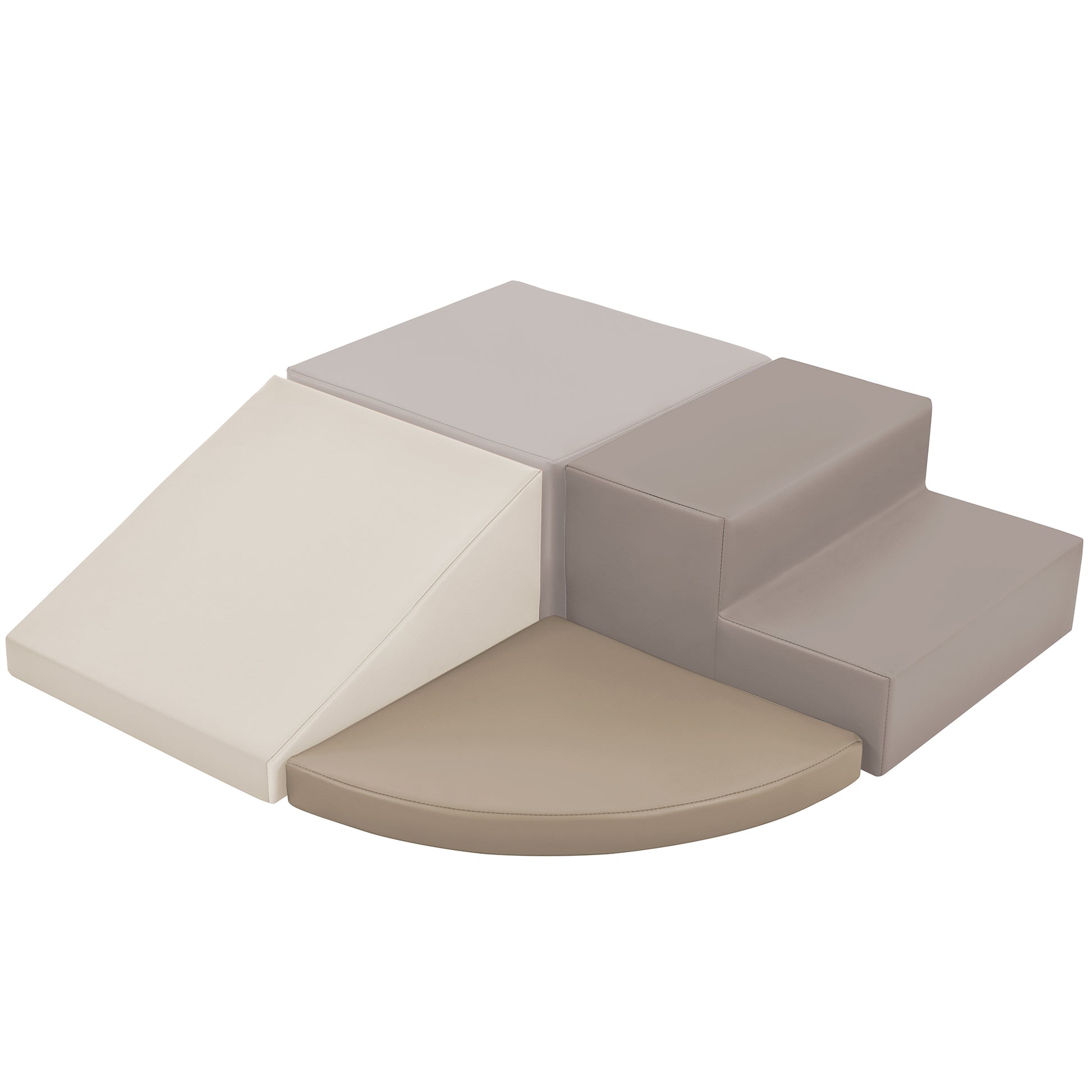 Soft Climb And Crawl Foam Playset, Safe Soft Foam Nugget Block For Infants, Preschools, Toddlers, Kids Crawling And Climbing Indoor Active Play Structure Beige Foam