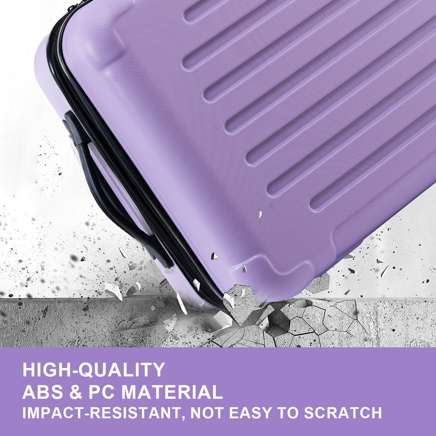 Luggage Sets Model Expandable Abs Pc 3 Piece Sets With Spinner Wheels Lightweight Tsa Lock 20 24 28 , Light Purple Light Purple Abs Pc