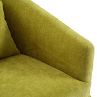 360 Degree Swivel Accent Armchair Linen Blend Fruit Green Olive Green Upholstered