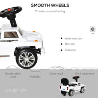 Kids Ride On Push Car, Suv Style Sliding Walking Car For Toddle With Horn, Music, Working Lights, Hidden Storage And Anti Dumping System, White White Metal