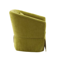 360 Degree Swivel Accent Armchair Linen Blend Fruit Green Olive Green Upholstered