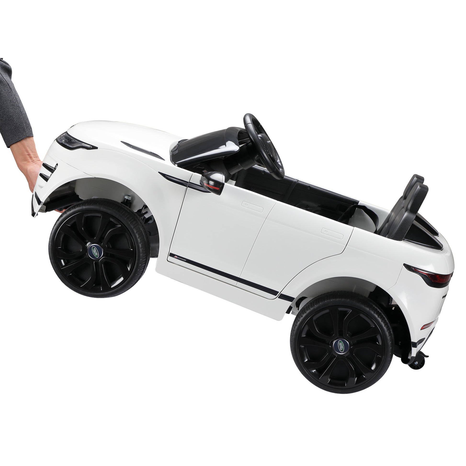 12V Land Rover Licensed Vehicle, Kids Ride On Car With 2.4G Rc, 4 Spring Suspension Wheels, Led Lights, Music, Electric Vehicle Toy For Boys Girls, 3 6 Years Old White White Polypropylene