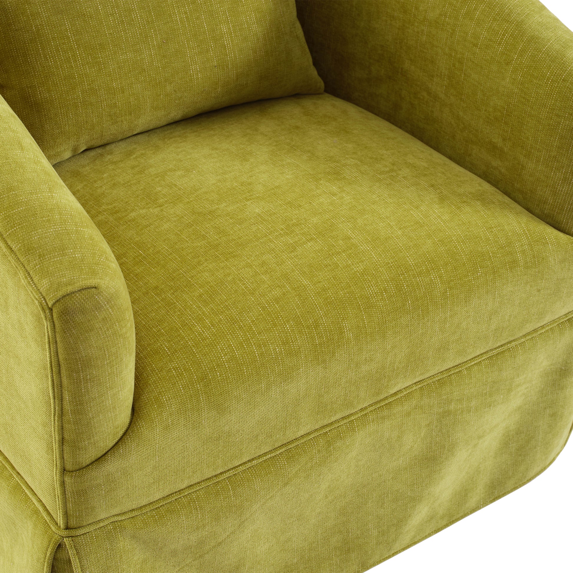 360 Degree Swivel Accent Armchair Linen Blend Fruit Green Olive Green Upholstered