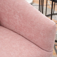 360 Degree Swivel Accent Armchair Linen Blend Pink Pink Upholstered