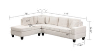 Cozy Modern Style Recliner Sectional Sofa Made With Wood In Cream Cream Velvet Wood Primary Living Space Soft Contemporary,Modern L Shaped Solid Wood Mdf Wood 6 Seat