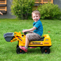 Kids Bulldozer Ride On Toy For Toddler With Tough Wheels, Outdoor Construction Toy With Controllable Digging Bucket, Yellow Yellow Abs