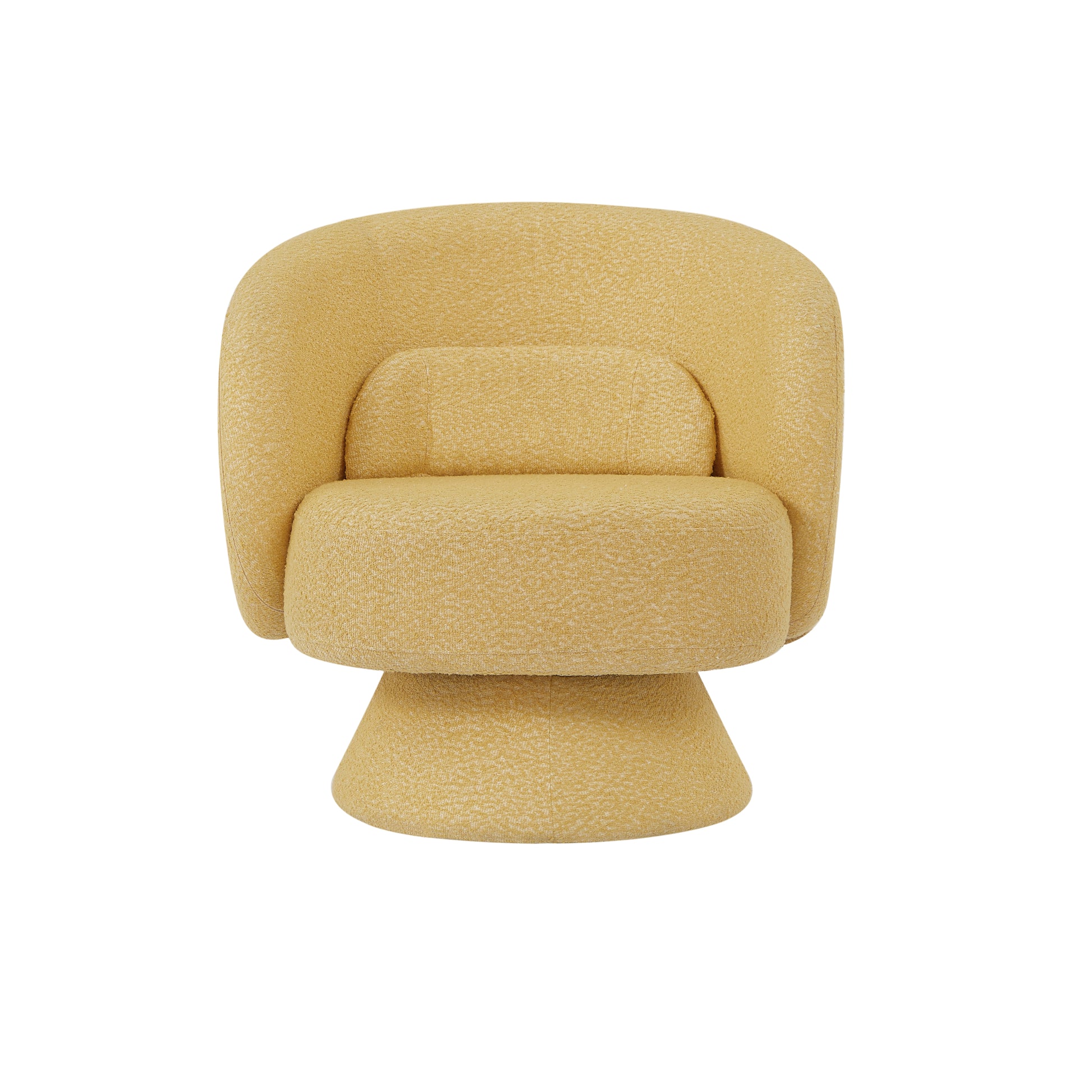 360 Degree Swivel Sherpa Accent Chair Modern Style Barrel Chair With Toss Pillows For Home Office, Living Room, Bedroom, Yellow Yellow Primary Living Space Foam Fabric