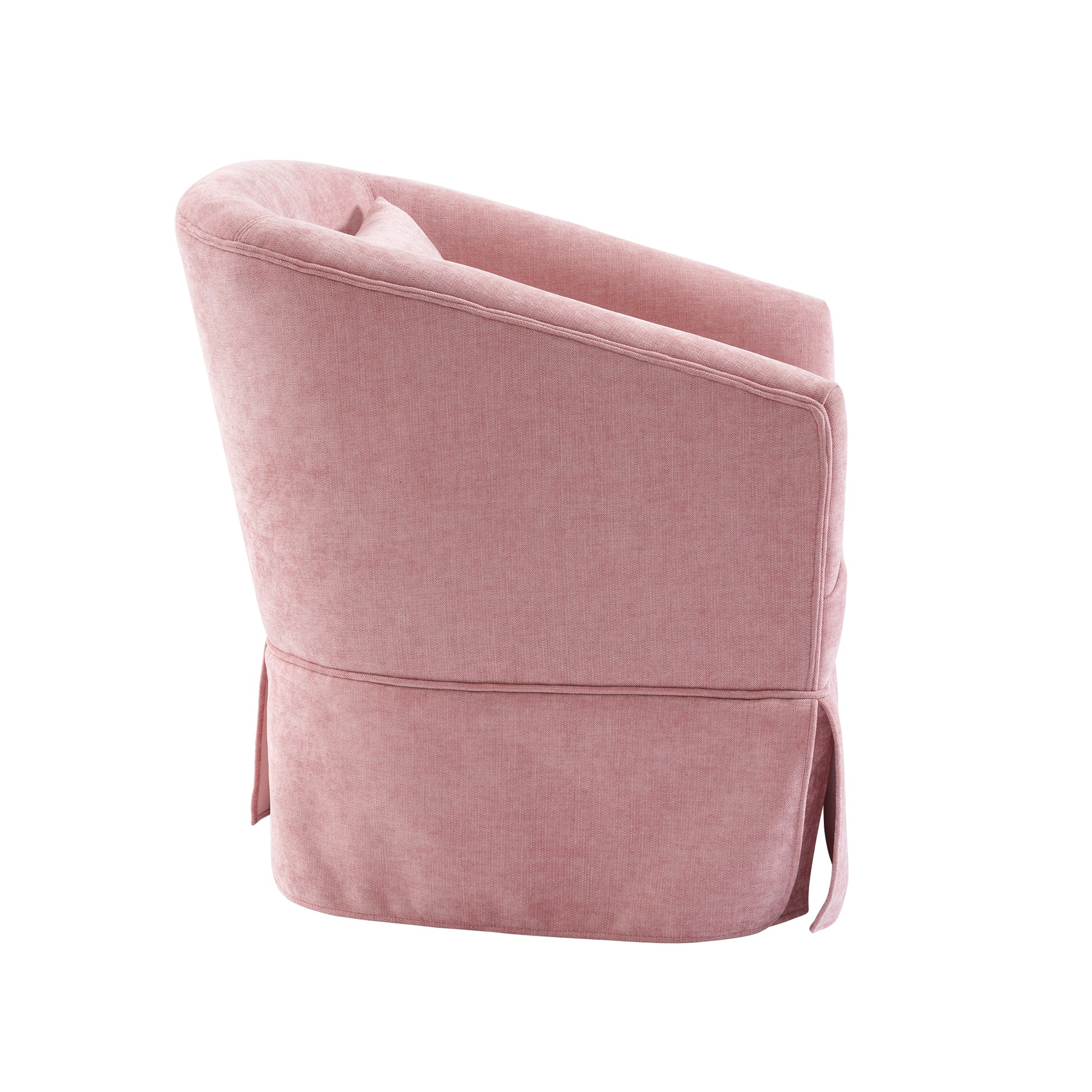 360 Degree Swivel Accent Armchair Linen Blend Pink Pink Upholstered