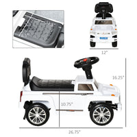 Kids Ride On Push Car, Suv Style Sliding Walking Car For Toddle With Horn, Music, Working Lights, Hidden Storage And Anti Dumping System, White White Metal