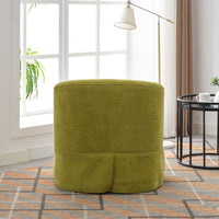 360 Degree Swivel Accent Armchair Linen Blend Fruit Green Olive Green Upholstered