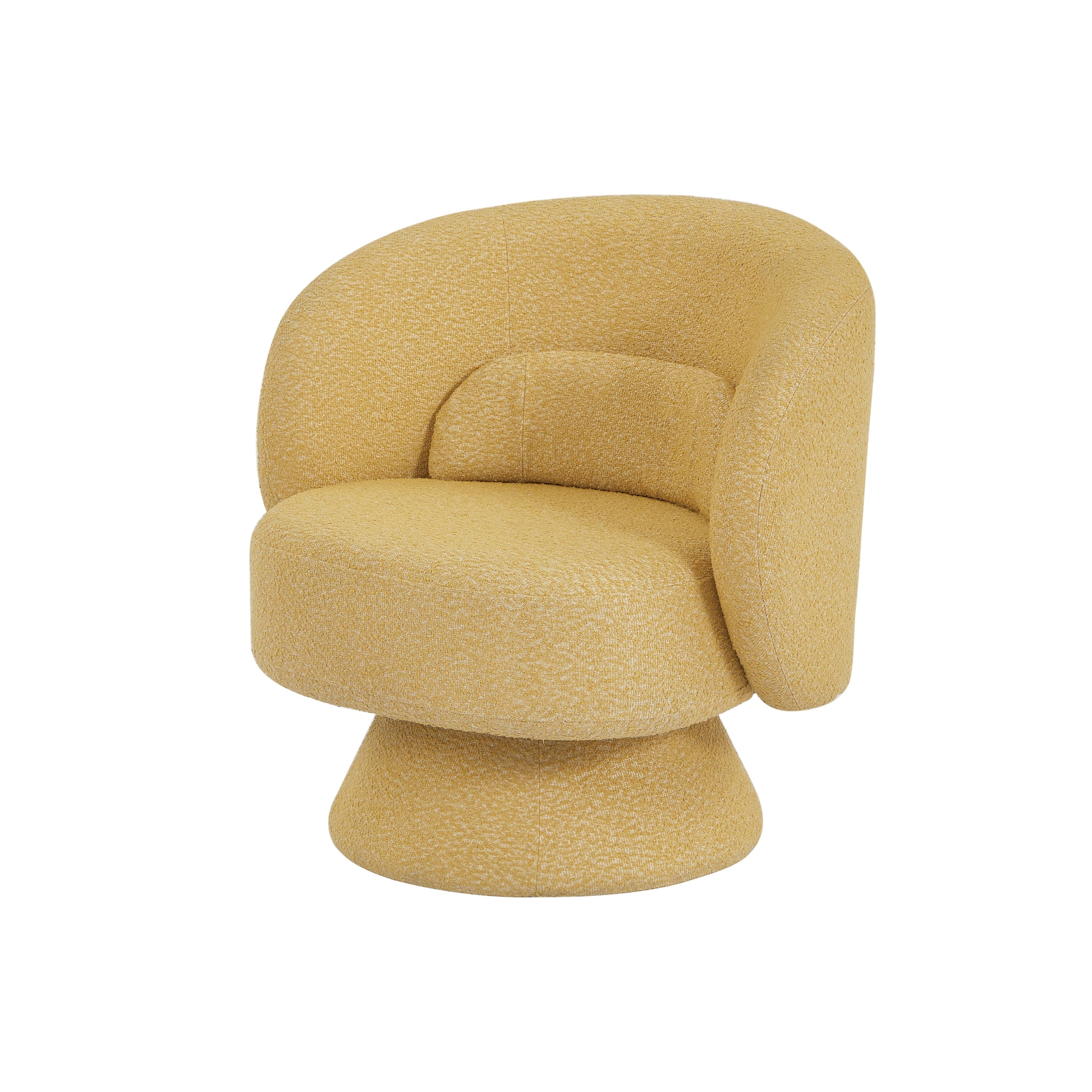 360 Degree Swivel Sherpa Accent Chair Modern Style Barrel Chair With Toss Pillows For Home Office, Living Room, Bedroom, Yellow Yellow Primary Living Space Foam Fabric