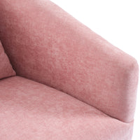 360 Degree Swivel Accent Armchair Linen Blend Pink Pink Upholstered