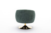 048 Chenille Fabric Accent Swivel Chair With Gold Metal Round Base,Green Green White Primary Living Space Modern Eucalyptus Foam Chenille