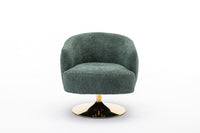 048 Chenille Fabric Accent Swivel Chair With Gold Metal Round Base,Green Green White Primary Living Space Modern Eucalyptus Foam Chenille