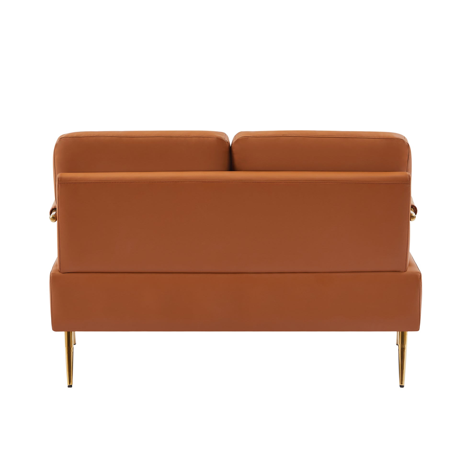 Small Sofa Seater Pet Friendly Fabric Upholstered Loveseat 2 Seater Couch With Removable Back Cushion And Metal Leg, Modern Couches For Small Spaces Living Room, Bedroom, Apartment, Brown Brown Fabric