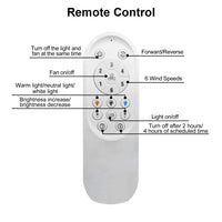 52 Inch Indoor With Dimmable Led Light 3 Solid Wood Blades Remote Control Reversible Dc Motor White For Living Room White Metal & Wood