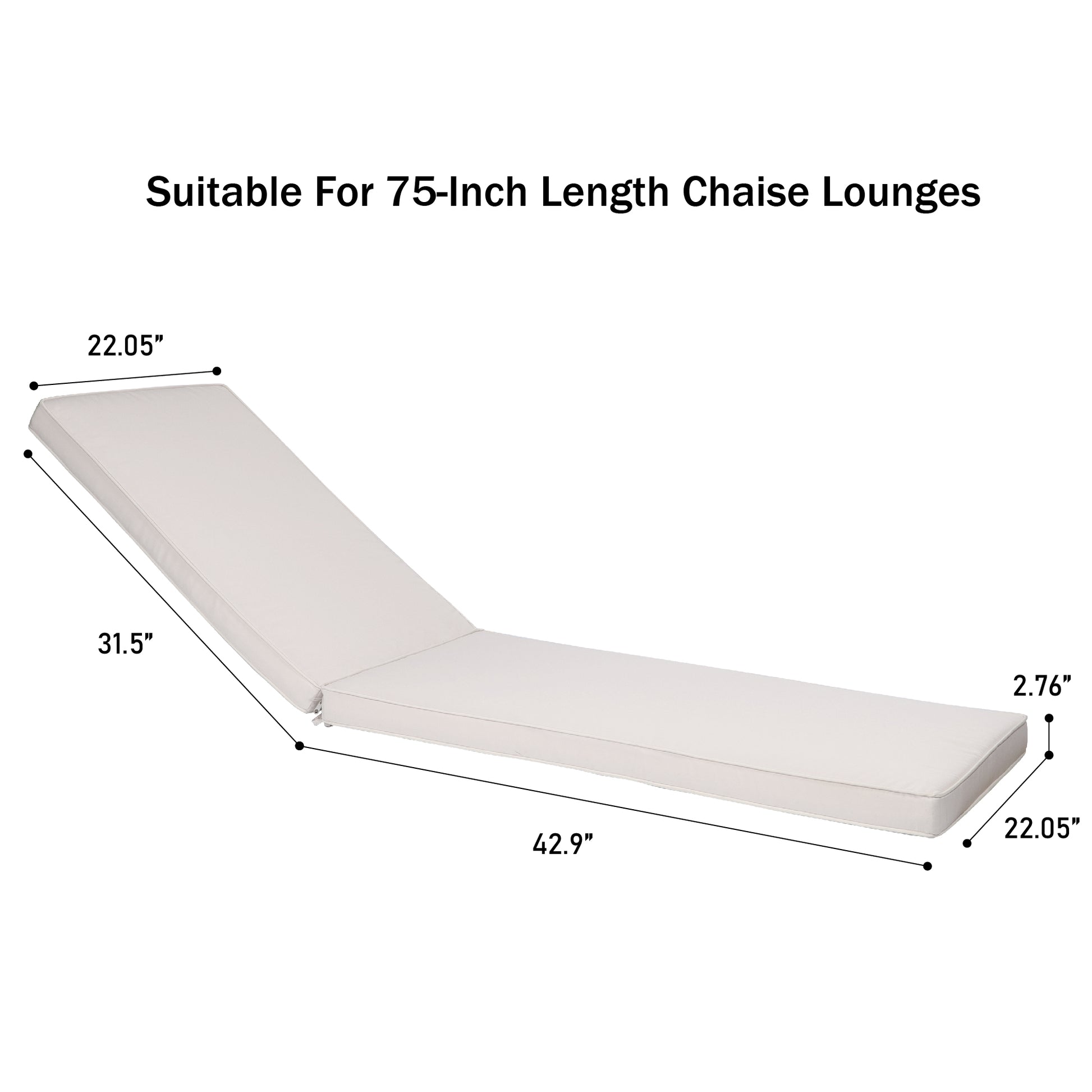 Outdoor Lounge Chair Cushion Replacement Patio Funiture Seat Cushion Chaise Lounge Cushion Beige Yes Lounge Beige Uv Resistant Frame Water Resistant Cushion American Design Polyester Polyester