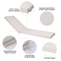 Outdoor Lounge Chair Cushion Replacement Patio Funiture Seat Cushion Chaise Lounge Cushion Beige Yes Lounge Beige Uv Resistant Frame Water Resistant Cushion American Design Polyester Polyester