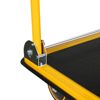 Platform Truck Hand Truck Large Size Foldable Dolly Cart For Moving Easy Storage And 360 Degree Swivel Wheels 660Lbs Weight Capacity Yellow Steel
