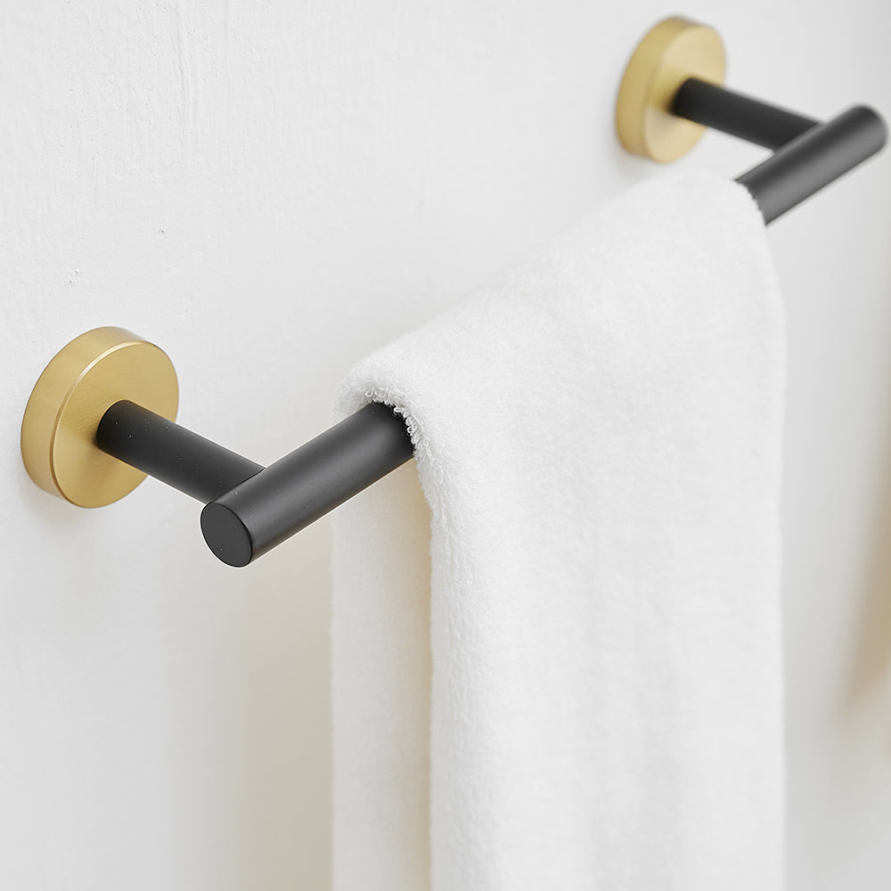 5 Pieces Brushed Nickel Gold Bathroom Accessories Set, Stainless Steel Bathroom Hardware Set, Bath Towel Bar Set, Towel Racks For Bathroom Wall Mounted. Black Gold Bathroom Classic,Industrial,Modern Stainless Steel