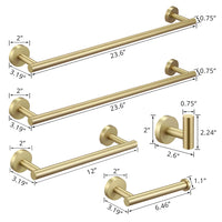 5 Pieces Brushed Nickel Gold Bathroom Accessories Set, Stainless Steel Bathroom Hardware Set, Bath Towel Bar Set, Towel Racks For Bathroom Wall Mounted. Brushed Gold Bathroom Classic,Industrial,Modern Stainless Steel