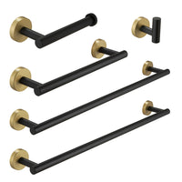 5 Pieces Brushed Nickel Gold Bathroom Accessories Set, Stainless Steel Bathroom Hardware Set, Bath Towel Bar Set, Towel Racks For Bathroom Wall Mounted. Black Gold Bathroom Classic,Industrial,Modern Stainless Steel