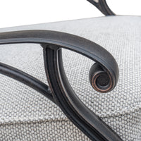 Stylish Outdoor Patio Aluminum Motion Club Chairs With Cushion, Set Of 2, Sandstorm Antique Gray Aluminium