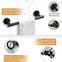 4 Pieces Matte Black Bathroom Accessories Set, Stainless Steel Bathroom Hardware Set, Bath Towel Bar Set, Towel Racks For Bathroom Wall Mounted. Black Bathroom Antique,Classic,Industrial,Modern Stainless Steel