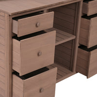 Garden Potting Bench Table, Rustic And Sleek Design With Multiple Drawers And Shelves For Storage, Brown Brown Garden & Outdoor Rustic Wood